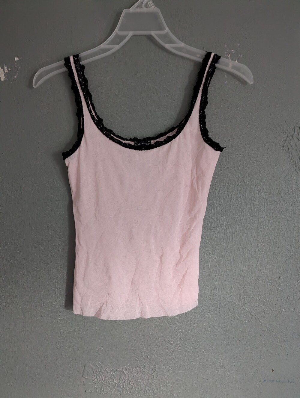 Cosabella Light Pink Tank with Black Lace Trim